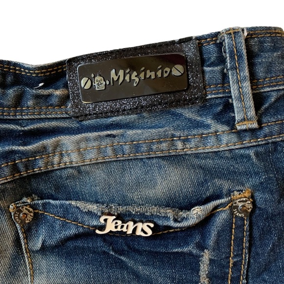 Migi Nizza Jeans 30” distressed embroidered low rise bootie festival summer - Picture 10 of 10